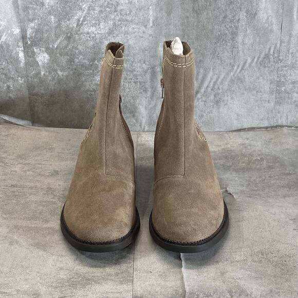 CLARKS COLLECTION Women's Pebble Suede Maye Zip Block-Heel Booties SZ 8.5 - Picture 3 of 10